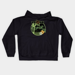 Texas Style Lone Surfer in Green Kids Hoodie